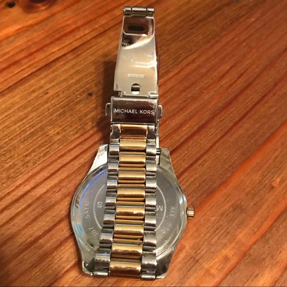 Michael Kors Stainless Steel | Gold Plated Watch With Crystals | Extra Links EUC